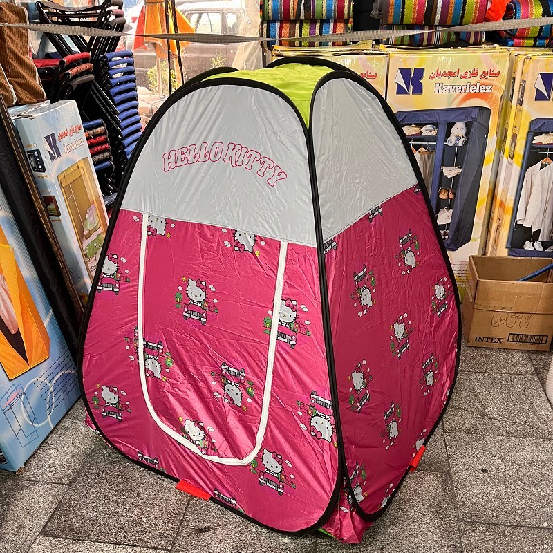 چادر مسافرتی کودک سایز 116 سانتی (2 نفره کودک ) طرح جذاب کیتی مناسب بازی دخترانه کد4