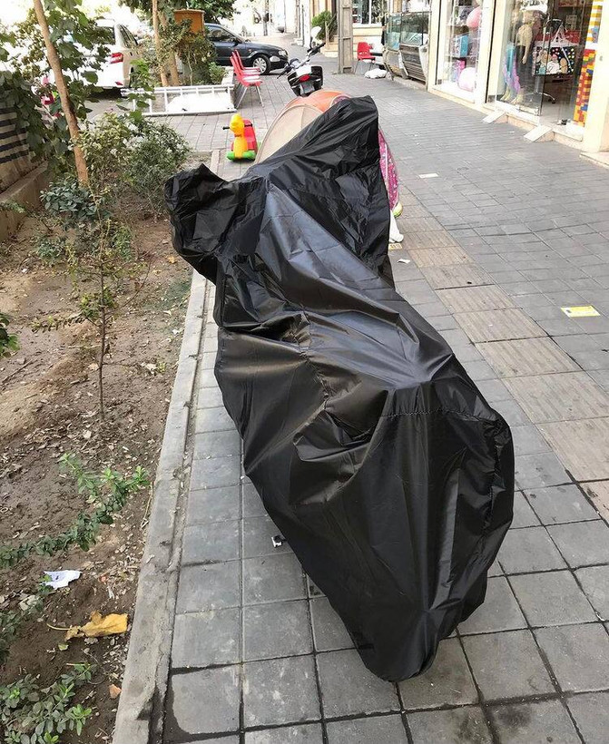 چادر موتور سیکلت شمعی ضد آب مخصوص کلیک و طرح کلیک با جای آینه رنگ مشکی کد1